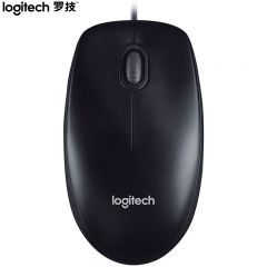 罗技（Logitech）M90有线光电鼠标电脑笔记本左右手通用对称鼠标 黑色