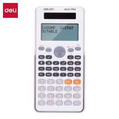 得力 D82ES 科学多功能函数计算器 太阳能双电源计算机 白色 252种功能