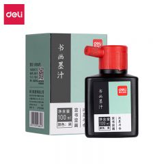 得力（deli） 100ml高级书画墨汁 特制浓墨 文房四宝初学者大中小楷毛笔书法绘画国画 浓黑款礼物