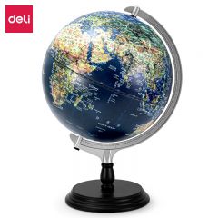 得力 (deli) 32cmLED无极调光灯立体浮雕地球仪 学生高清中英文对照教学摆件 新年开学季儿童礼物  18055