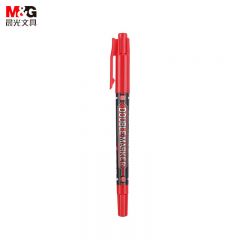 晨光（M&G） MG2130双头记号笔红色双头细杆记号笔学生勾线笔重点标记笔