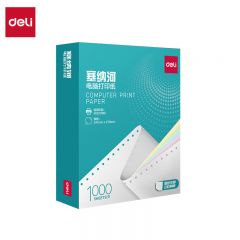 得力 电脑针式打印纸 五联二等分彩色不撕边打印纸 塞纳河显色清新不易卡纸 1000页/盒 N241-5-1/2C