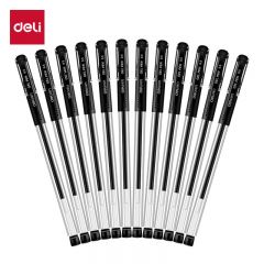 得力（deli） 6600 经典办公中性笔签字笔子弹头黑色0.5mm 12支/盒