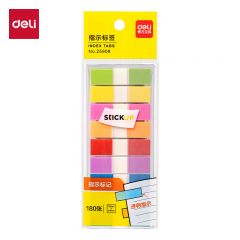 得力（deli） 25908 180张12*44mm抽取式彩色指示标贴 荧光膜便利贴便签条记事贴