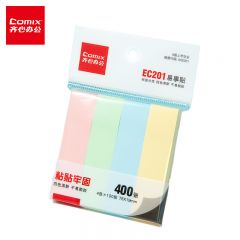齐心（COMIX） 400张便利贴/便签纸/便签本/易事贴/百事贴/标签贴76*19mm办公文具凑单/拼单EC201