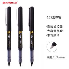 白雪(snowhite)PVR-155直液式走珠笔子弹型学生用中性笔签字笔财务专用笔巨能写批发黑色0.38mm12支/盒