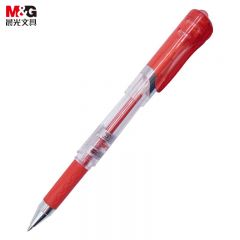 晨光（M&G）GP1111中性笔天空5号红色0.7mm大容量子弹头签字笔办公水笔