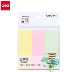 得力（deli）  300张3色分条便利贴便签纸 76*25mm记事贴66306