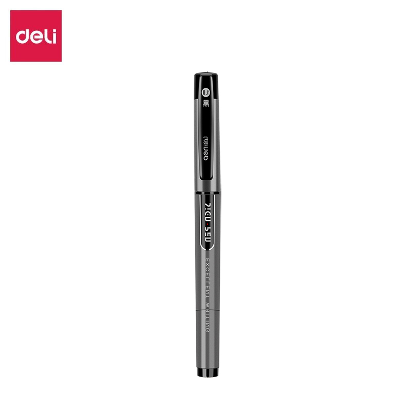 得力（deli） S73 办公中性笔碳素签字笔办公用品1.0mm 加粗子弹头签字笔油墨耐水中性笔