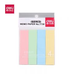 得力（deli） 7730  400张4色分条便利贴便签纸升级加厚款 76*19mm记事贴