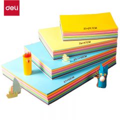 得力（deli） 83637 硬卡纸儿童学生彩色手工折纸幼儿园叠纸diy材料家庭亲子手工纸260*370mm混色60张/包