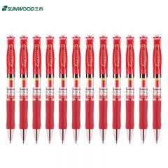 三木（SUNWOOD） P5按动子弹头中性笔0.5mm12支/盒红色（计价单位：盒）