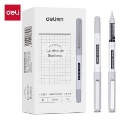得力（deli） S653 全针管直液走珠签字笔学生考试中性笔0.5mm 12支/盒
