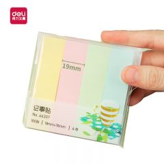 得力（deli） 4色分条便利贴 76*19mm 便签纸记事贴自粘留言本 12袋 66307