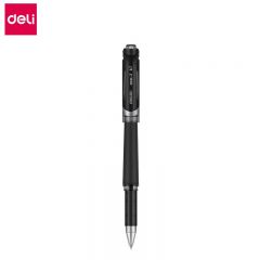 得力（deli） S21中性笔黑色0.7mm1支装子弹头磨砂笔杆柔软舒适学生办公用笔