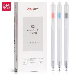 得力（deli） A115按动中性笔0.38mm全针管(黑)