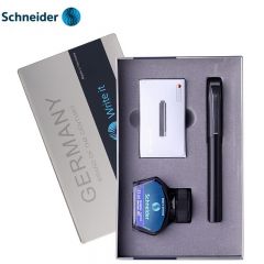 施耐德（schneider） 克里普斯钢笔学生练字用EF尖成人书写办公礼盒套装 静夜黑墨水套装 EF尖