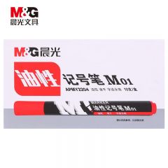 晨光(M&G) 文具M01单头红色记号笔 油性马克笔 物流笔标记大头笔 10支/盒APMY2204