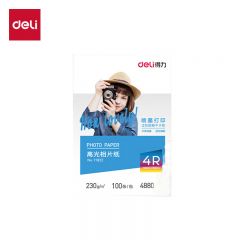 得力（deli） 11822  6英寸230g高光面照片纸相片打印纸100张/包