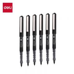 得力（deli） 直液式走珠笔中性笔0.5mm全针管12支/盒黑色 S656-Q1