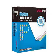 得力（deli） 塞纳河针式打印纸241-4-3彩色打印纸出库单发货单四联三等分可撕边 1000张装