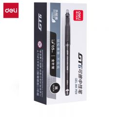 得力(deli)  0.5mm全针管可擦中性笔 签字笔水笔学生文具 黑色 1支 GT6