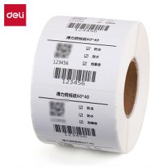 得力（deli） 11916 铜版标签纸（白) 不干胶条码标签打印纸碳带标签打印机标签纸