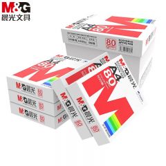 晨光（M&G） APYVQ958红晨光80g A4打印纸复印纸80g木浆纸a4打印纸500张 标签 80克A4整箱5包 5包/箱(2500张)