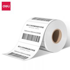 得力（deli） 三防热敏标签纸 不干胶打印纸 条码纸 办公用品 11870 100*100mm 500张