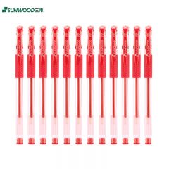 三木（SUNWOOD） P9子弹头中性笔红0.5mm12支/盒 （计价单位：盒）