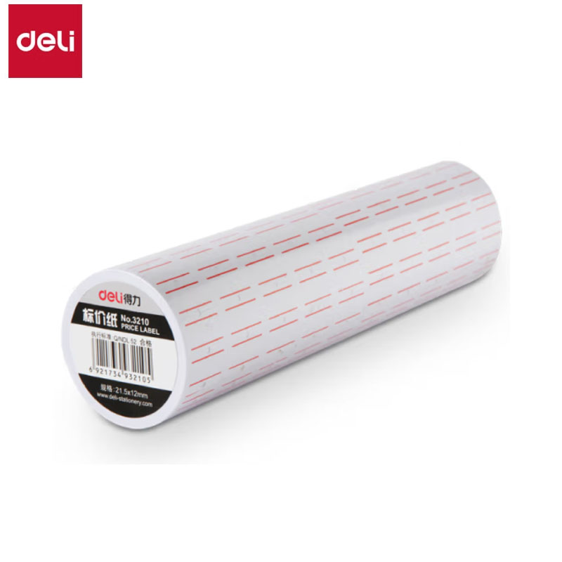 得力（deli） 3210 标价纸 10卷/筒 通用单排标价纸
