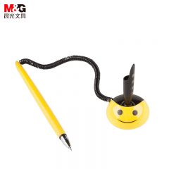 晨光（M&G） AGP16103微笑中性台笔0.5黑可粘贴固定银行柜台财务专用签字笔办公桌前台笔带绳办公用黑笔