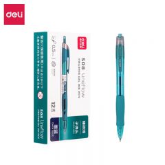 得力(deli) 【顺滑之星】臻顺滑按动中性笔签字笔 办公用品 0.5mm子弹头 12支/盒S08墨蓝