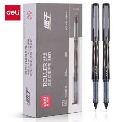 得力（deli） S851 诺上直液走珠签字笔中性笔黑可换芯0.5mm全针管 12支 黑