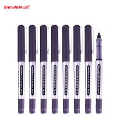 白雪(snowhite)PVR-157直液式走珠笔子弹型加粗中性笔学生用签字笔书法英文速写专用黑色0.7mm12支/盒
