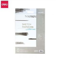 得力（deli） 73608 素描纸-110g-4k- 白 20张/包 （包）美术写生临摹专用纸 学生涂鸦用纸