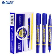 宝克（BAOKE） MP2906 小双头水性速干勾线笔 美术绘画勾线用笔 蓝色 12支/盒
