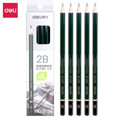 得力（deli） 7084  2B素描绘图铅笔六角学生铅笔考试专用填涂答题卡铅笔礼物礼物 12支/盒