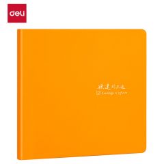 得力（deli） BP120 皮面记事本笔记本本子方形考研本220mm*208mm-160张(橙色)(本)