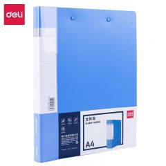 得力（deli） 5302ES双强力夹 蓝 （个）商务签约夹板双夹文件夹