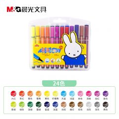 晨光 文具24色三角杆大容量水彩笔 幼儿园可水洗马克笔 儿童绘画涂鸦 米菲系列FCP90183考试必备