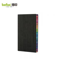 得印（befon）  A5彩虹边笔记本子时尚复古皮面本日记本旅程本软抄本办公记事本文具笔记本子黑色4372