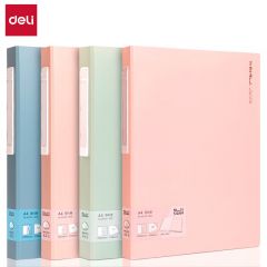 得力（deli） 和风色系资料册A4/60页 彩色文件收纳带注塑背条设计 文件夹办公文具 颜色随机NS169