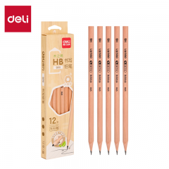 得力 (deli)12支原木铅笔HB六角杆书写绘画素描铅笔木之然系列 S910