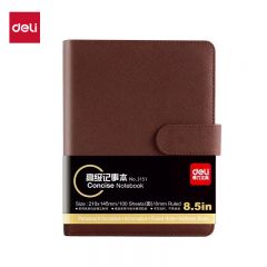 得力（deli） 3151 商务活页笔记本子文具 工作记事本日记本皮面本办公用品 棕色 25K100张