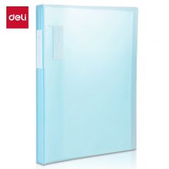 得力（deli） 72557 A4/60页资料册中小学生试卷收纳册孕检产检资料夹活页插袋文件册蓝