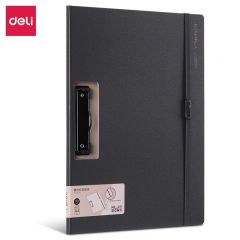 得力（deli） 纽赛a4文件板折页板夹资料夹 NS178黑烟色-A4横版