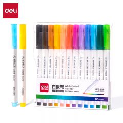 得力（deli） S506白板笔12支/袋便捷易擦儿童涂鸦绘画 办公会议家庭教学学生