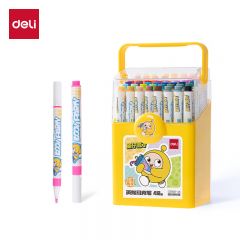 得力（deli）DZ909-48蛋仔派对PP桶装圆杆丙烯马克笔(混)(48色/桶) 适用于儿童美术DIY