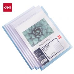 得力（deli） 5531 拉杆夹5只装A4/9mm文件夹三角杆抽杆夹学生试卷夹资料册简历产检报告收纳夹 透明